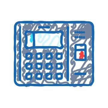 Access control biometric icon doodle illustration Stockillustratie