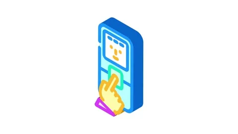 Access control biometric isometric icon animation Stock Footage 327282457