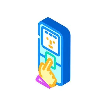 Access control biometric isometric icon vector illustration イラスト素材