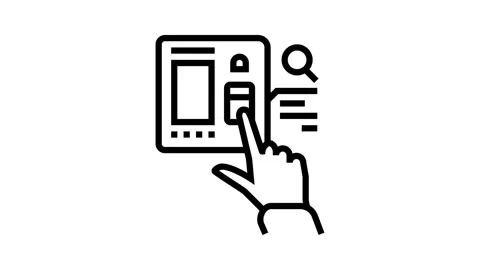 Access control biometric line icon animation Stock Footage 326127204