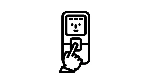 Access control biometric line icon animation Stock Footage 326753254