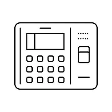 Access control biometric line icon vector illustration Illustrazione stock