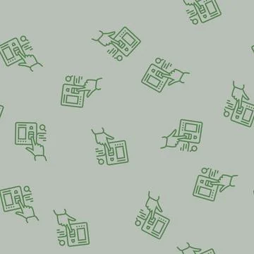Access control biometric line seamless pattern 스톡 일러스트
