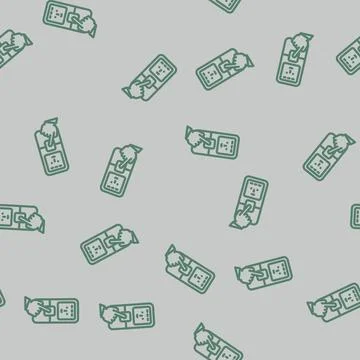 Access control biometric line vector seamless pattern Illustrazione stock