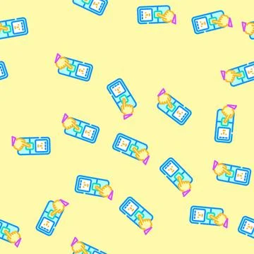 Access control biometric vector seamless pattern 库存插图