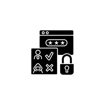 Access control black glyph icon 스톡 일러스트