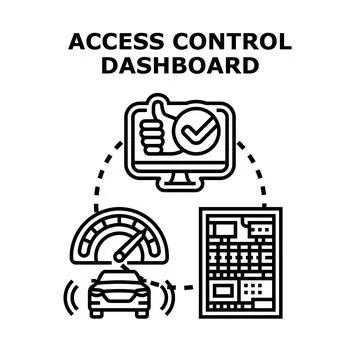 Access control dashboard system for smart vehicle monitoring Stock Illustration