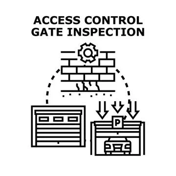 Access control gate inspection planning system Stock Illustration