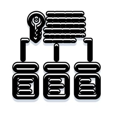 Access control key protecting hierarchical data network architecture Stock Illustration