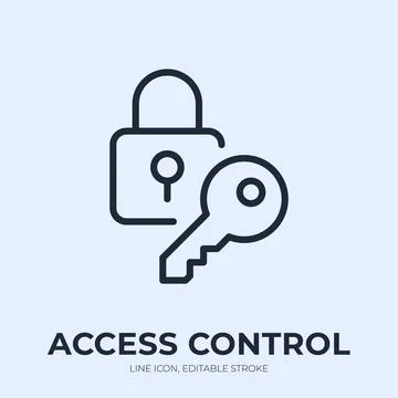 Access control line icon. Security authorization linear vector illustration 스톡 일러스트