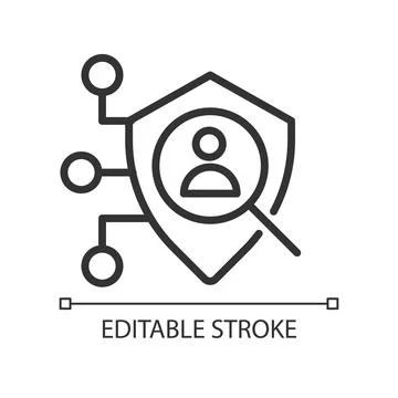 Access control pixel perfect linear icon Stock Illustration