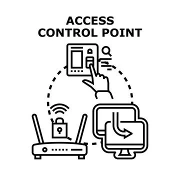 Access control point for network security management Stock Illustration