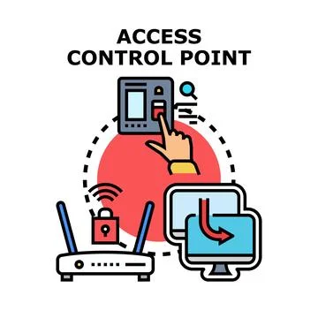 Access control point for network security management Stock Illustration