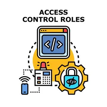 Access control roles managing digital security system Stock Illustration