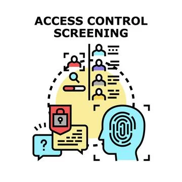 Access control screening process for biometric identification and security Stock Illustration