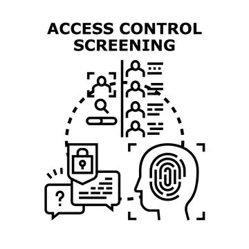 Access control screening process for biometric identification and security Stock Illustration