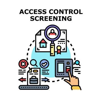 Access control screening system for authorization and security 스톡 일러스트
