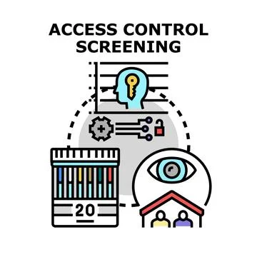 Access control screening system implementing security measures Illustrazione stock