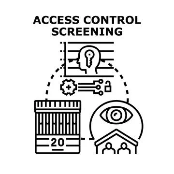 Access control screening system implementing security measures Stockillustratie