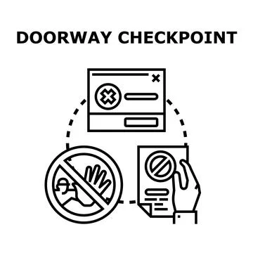 Access control security checkpoint system blocking entry Stock Illustration