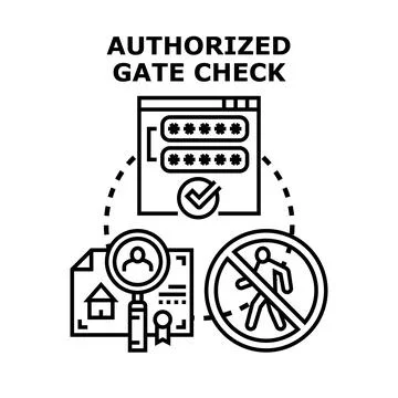 Access control security concept with digital authorization process Stock Illustration