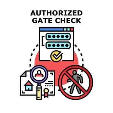 Access control security concept with digital authorization process Stock Illustration