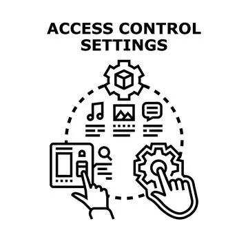 Access control settings managing digital system permissions Ilustração Stock