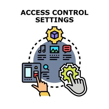 Access control settings managing digital system permissions Stock Illustration