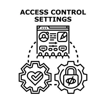 Access control settings managing user permissions and security Stock Illustration