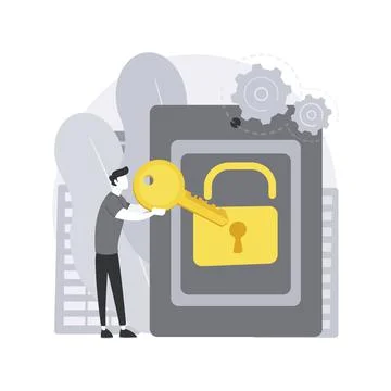 Access control system abstract concept vector illustration. Stock Illustration