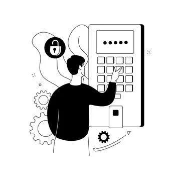 Access control system abstract concept vector illustration. Stock Illustration