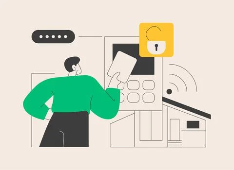 Access control system abstract concept vector illustration. Stock Illustration