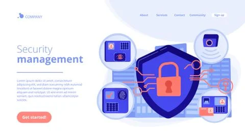 Access control system concept landing page イラスト素材