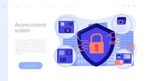 Access control system concept landing page Stock Illustration