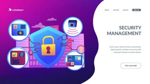 Access control system concept landing page イラスト素材