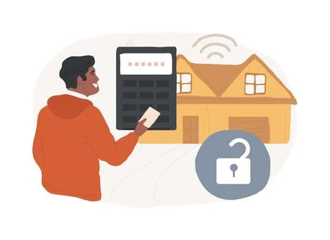Access control system isolated concept vector illustration. Ilustración de archivo