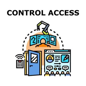 Access control system managing security and user authorization Stock Illustration