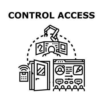 Access control system managing security and user authorization Stock Illustration