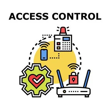 Access control system protecting digital technologies and network security Stock Illustration