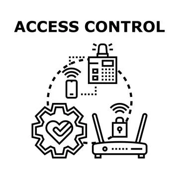 Access control system protecting digital technologies and network security Stock Illustration