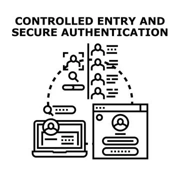 Access control system providing secure user authentication 스톡 일러스트
