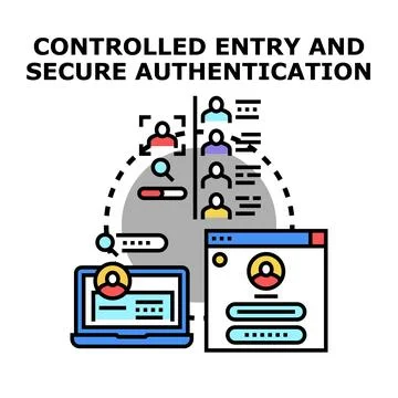 Access control system providing secure user authentication Stock Illustration
