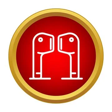 Access control turnstile gate icon in red circle Illustrazione stock
