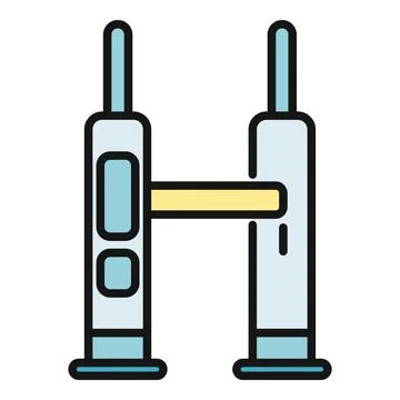 Access control turnstile security gate flat line icon Stock Illustration