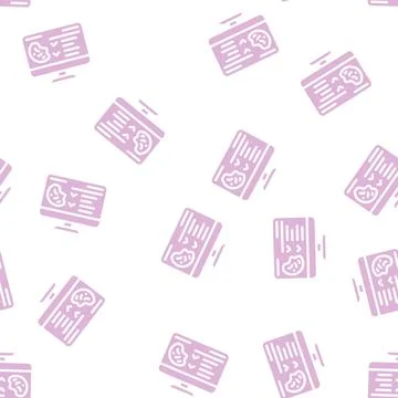 Access to cookies glyph vector seamless pattern Stock Illustration