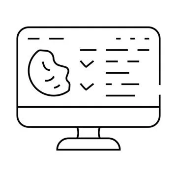 Access to cookies line icon vector illustration Illustrazione stock