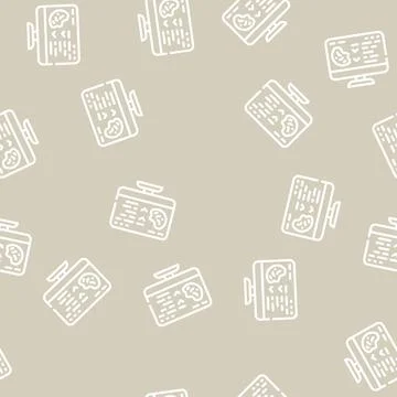 Access to cookies line vector seamless pattern Illustrazione stock