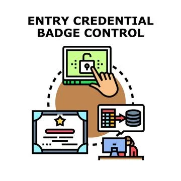 Access credential controlling and digital security administration Stock Illustration