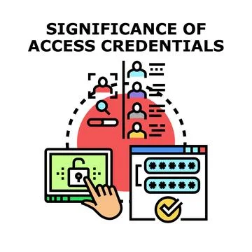 Access credentials login protection and account security Stock Illustration