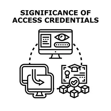 Access credentials for online security and data protection Stock Illustration